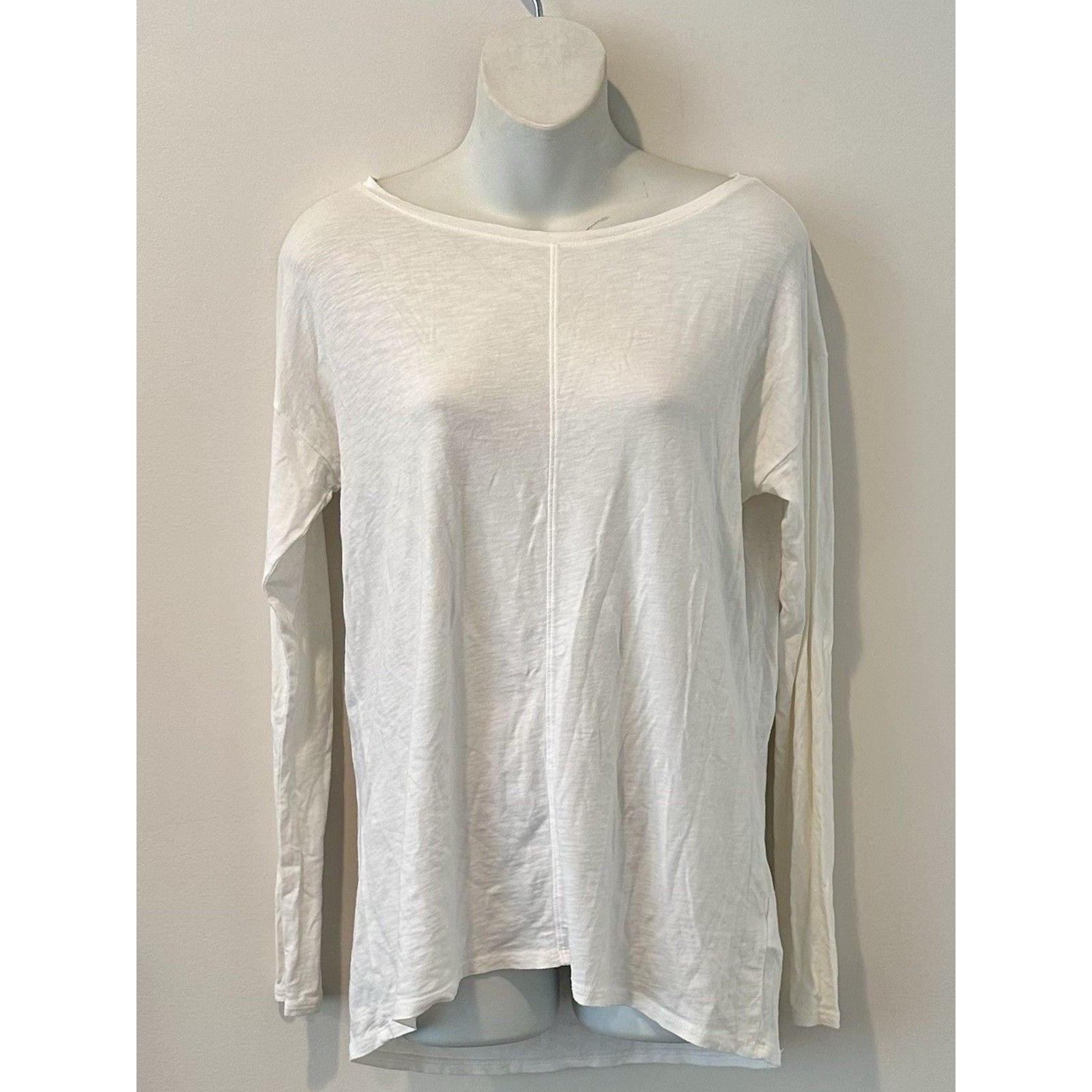 Antibes Blanc White Long Sleeve Tunic Top Size S Small Euc!!!